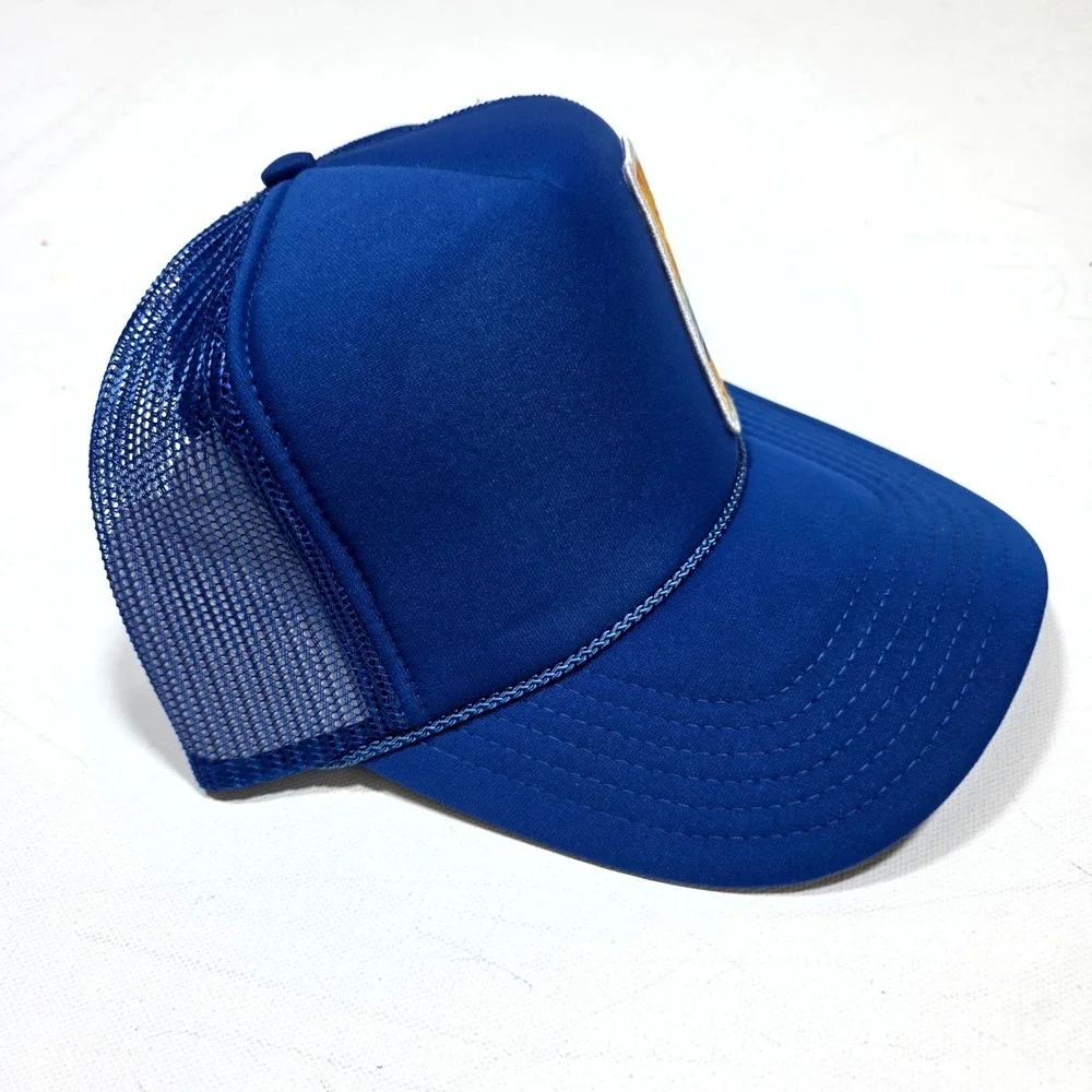 Port Sandz Trucker Surfer Hat Blue Shine Sun Patch Snapback Mesh Cap Mesh Beach